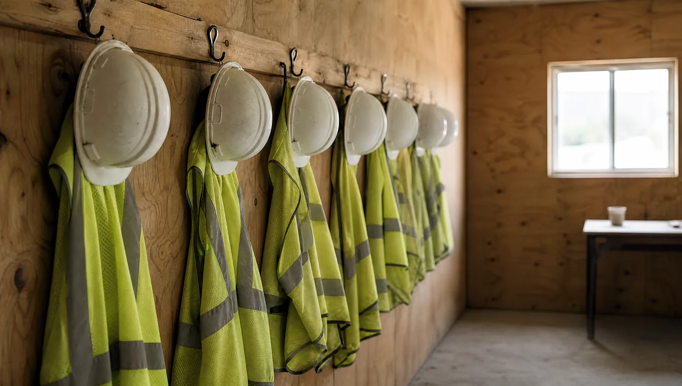 A jobsite at seven in the morning
